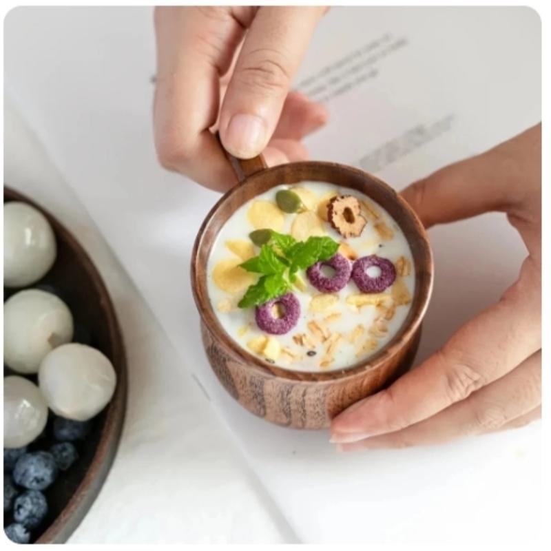 1pc Wooden Cup Jujube Sour Wood Household High Temperature Resistant Tea Coffee Beer Cup Kitchen Bar Drinkware Wood Drinking Mug