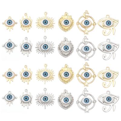 5pcs/lot Alloy Evil Eye Charms Heart Star Moon Eye Charms Pendants For Jewelry Making DIY Necklace Pendants Earrings Accessories