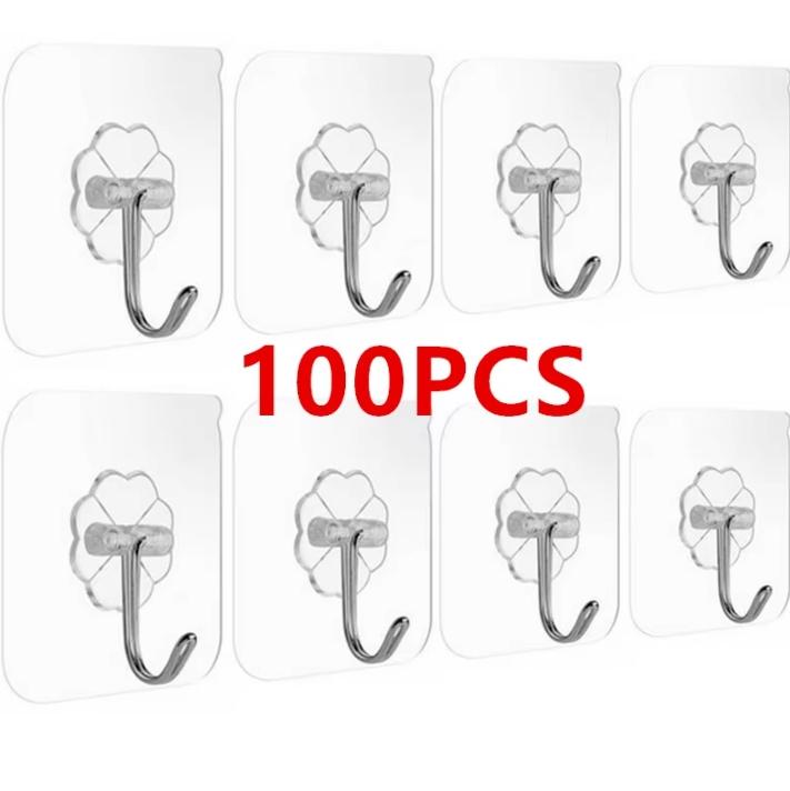 1/10/20/50/100 STÜCK Selbstklebende Haken Wandhaken Transparent Mehrzweckhaken Türschlüssel Handtuch Wandhaken Für Badezimmer Küche