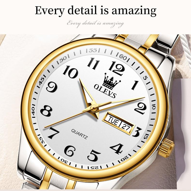 Box With 5567 Gift Olevs Waterproof Steel Band Calendar Trend Men Watches Quartz Watches