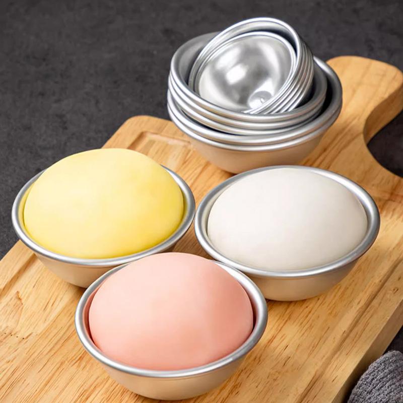 Practical Daifuku Dessert Bomb Mold Pan Tin Baking Cake Pastry Mould Snowball Mochi Mold 3D Aluminum Ball