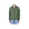 Stone Island Compass Patch Zip up Shirt Green Men Outerwear 771510910-V0058