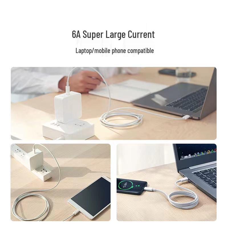 6A Double Type-C 100W PD Fast Charging Cable for Huawei/Apple Laptops