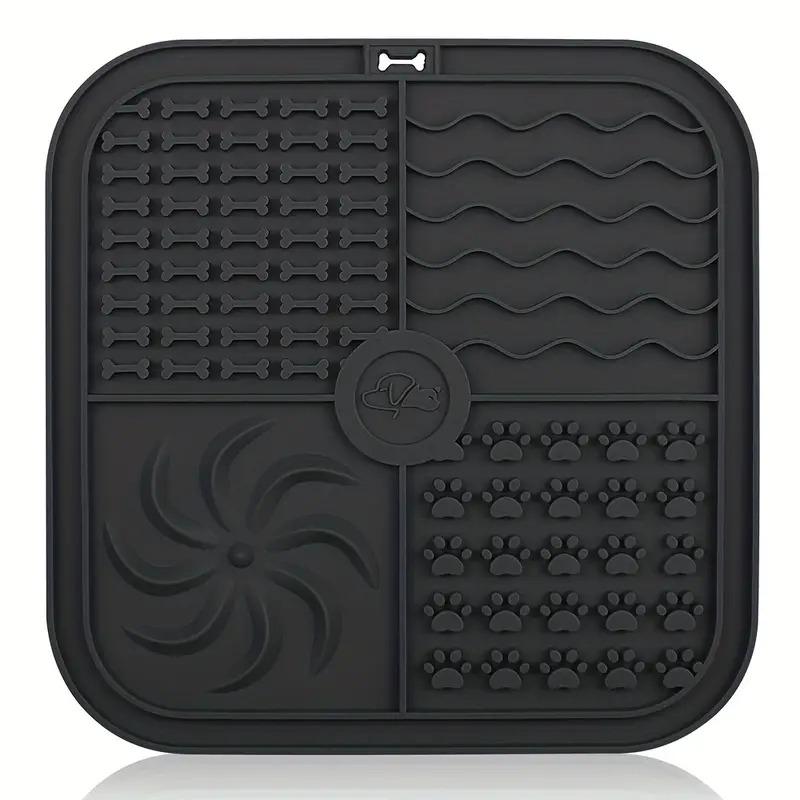 Силиконовый коврик для медленного кормления питомца, тарелка для медленного поедания, отвлекающий во время купания, силиконовая присоска для собаки, тренировка еды, принадлежности для кормления собаки чёрный