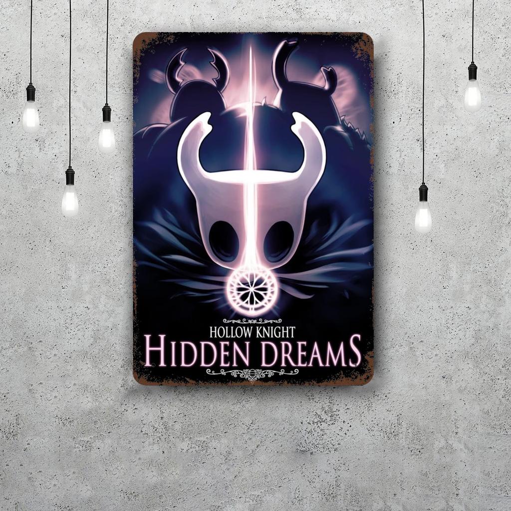 Hollow Knight Decor Poster Vintage Tin Sign Metal Sign Decorative Plaque for Pub Bar Man Cave Club Wall Decoration