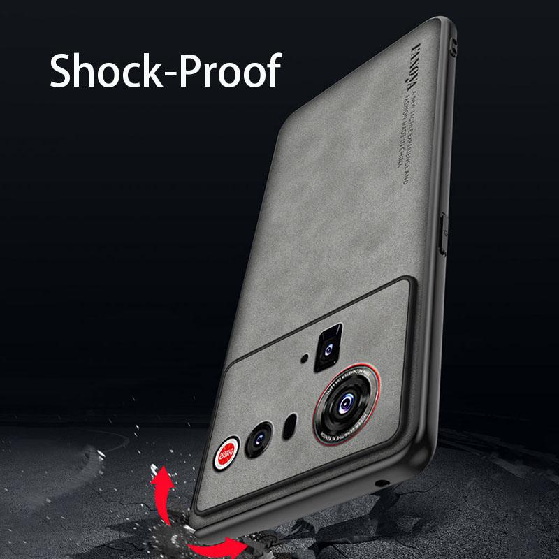 Retro Leather Skin Feel Case For ZTE Nubia Z80 Ultra Z80Ultra Shockproof Matte Silicone Soft Case Cover