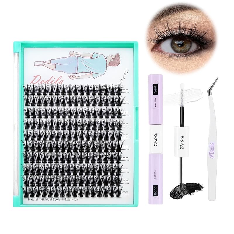 Large Tray-Grafted Wide Rod Individual False Eyelashes Thick Base 120 Cluster D Curly Hair Naturally Dense Eyelashes 8-20 Mm Optional (14 Mm)