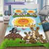 Mole Garden Custom Name Pattern Bedding Quilt Set Quilt Cover Pillowcase Home Birthday Gift(1 * Duvet Cover + 2 * Pillowcase, Without Core)