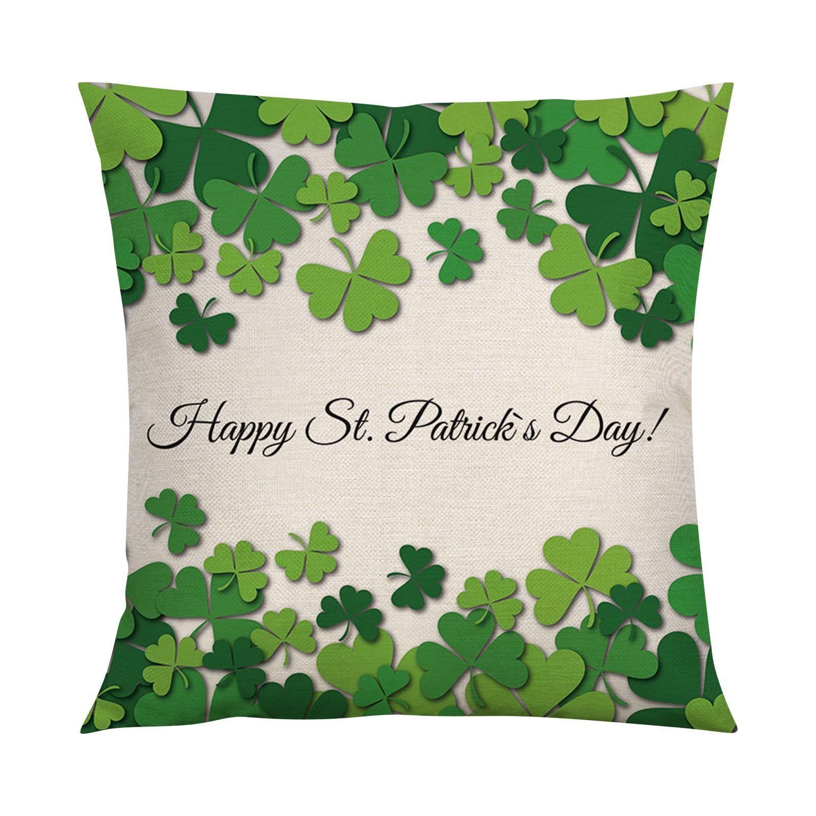 

улица. Наволочка для домашнего декора из хлопка и льна на день Святого Патрика, квадратный диван, домашний декор One Size