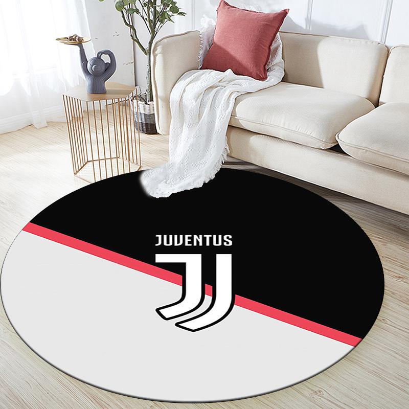 Juventus Football Club4 Round Area Rug,Carpet Rug for Living Room Bedroom Sofa Playroom Decor,Non-slip Floor Mat