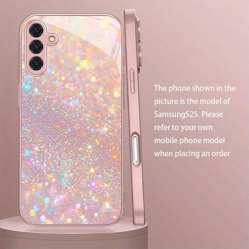 Funkelnde minimalistische Flocken-Glas-Handyhülle geeignet für Samsung Galaxy S26 S25 S24 S22 S21 S20 FE/Ultra/Plus Stoßabsorption