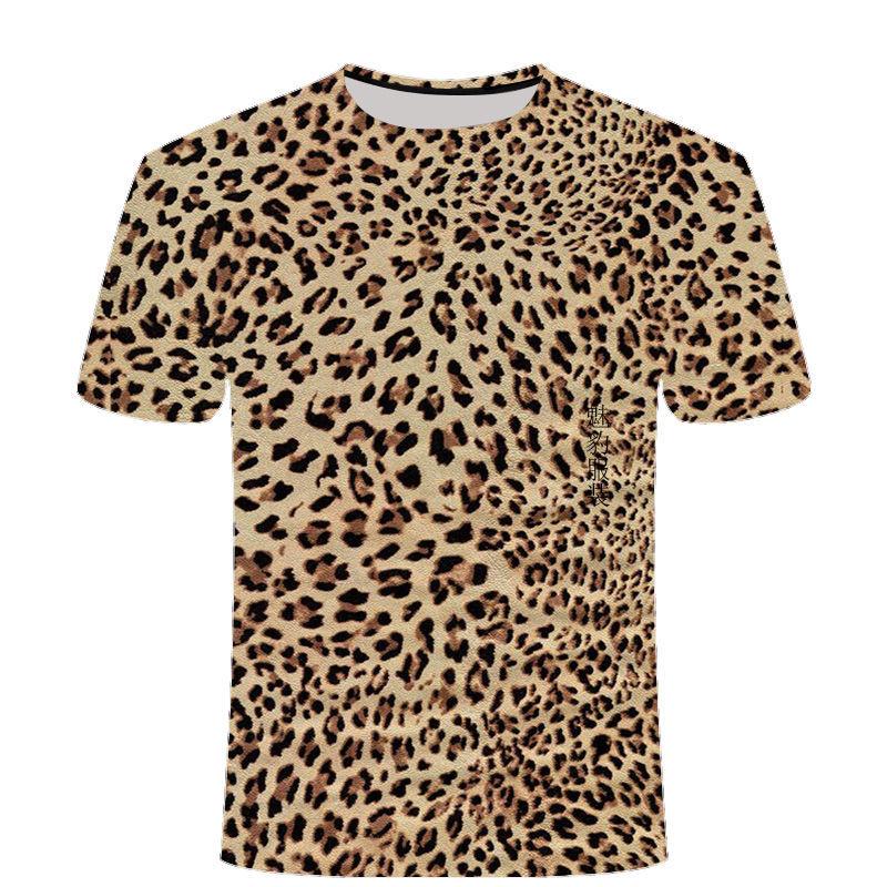 Plus Size FUGUIS T-shirts Tijgervel luipaardprint 3D Print Zomer T-shirt Mode Kinderen Casual Jongens Meisjes Ronde Hals kawaii T-shirt Tops Kleding 150