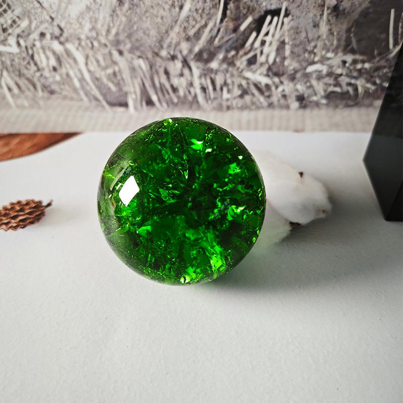 5CM Non-Fading True Color Ice Crackle Crystal Ball - Feng Shui Pond Rotating Water Feature Accessory