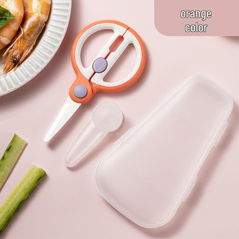 Portable Ceramic Scissors for Cutting Meats and Grinding Food - Ideal for Babies, Children, and Elderly Use During Steaming and Boiling