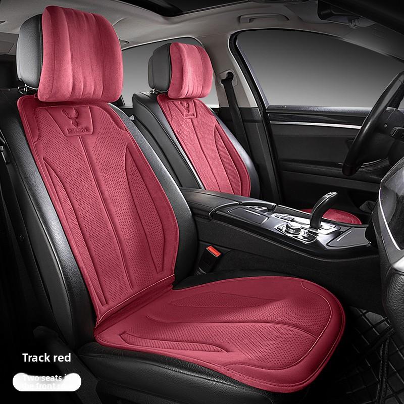 Suede Seat Cover Universal Four Seasons Cars Seats Covers Breathable Seat Non-slip Luxury Car Rams Latex Seat Cover with Pillow