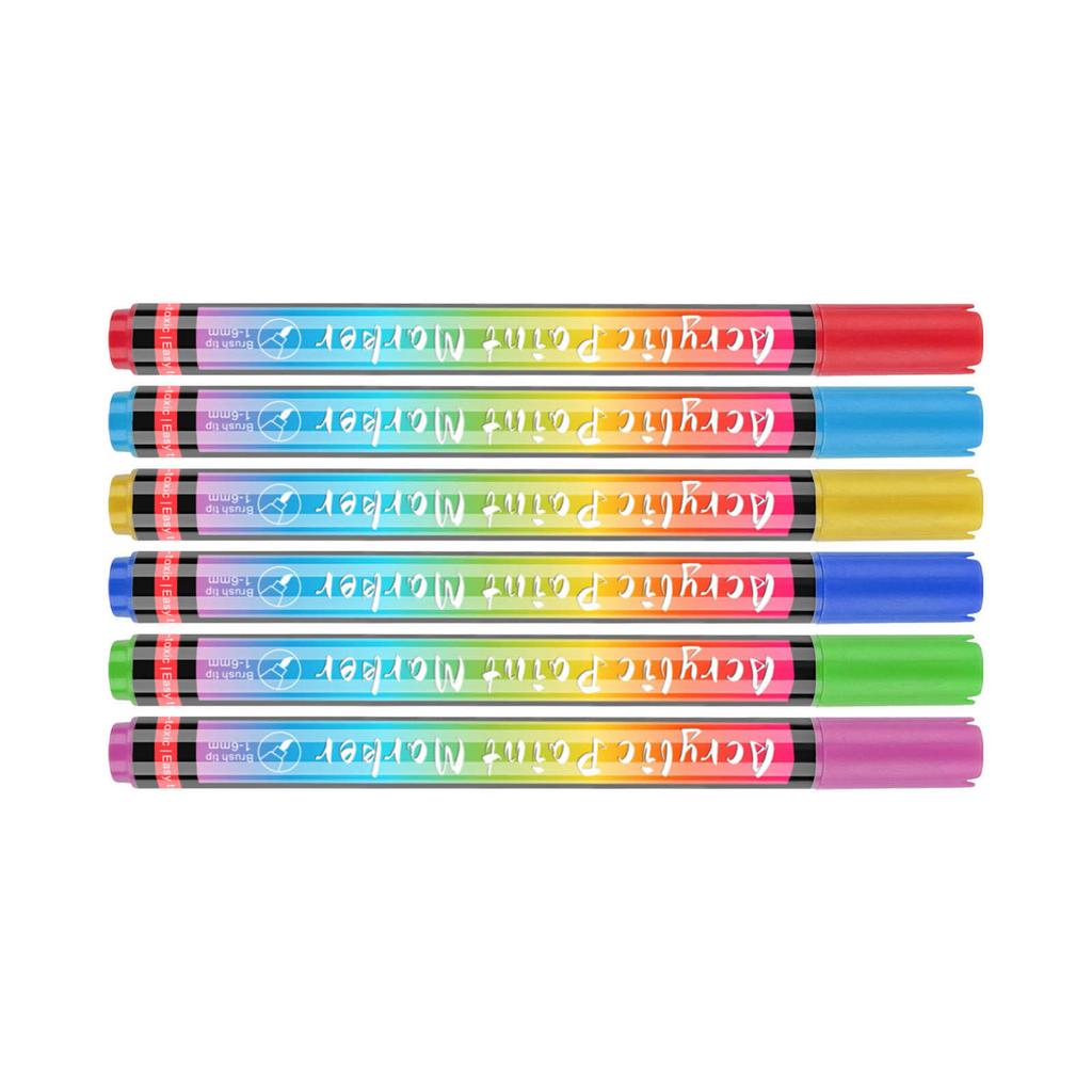 6pcs Pet Nail Polish Pens Quick Drying Safe Smellless Painting Pen for Stylish Dog Nail Art for Home and Pet Salons