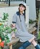 Metapeo Met Striped Collar Summer Dress Navy