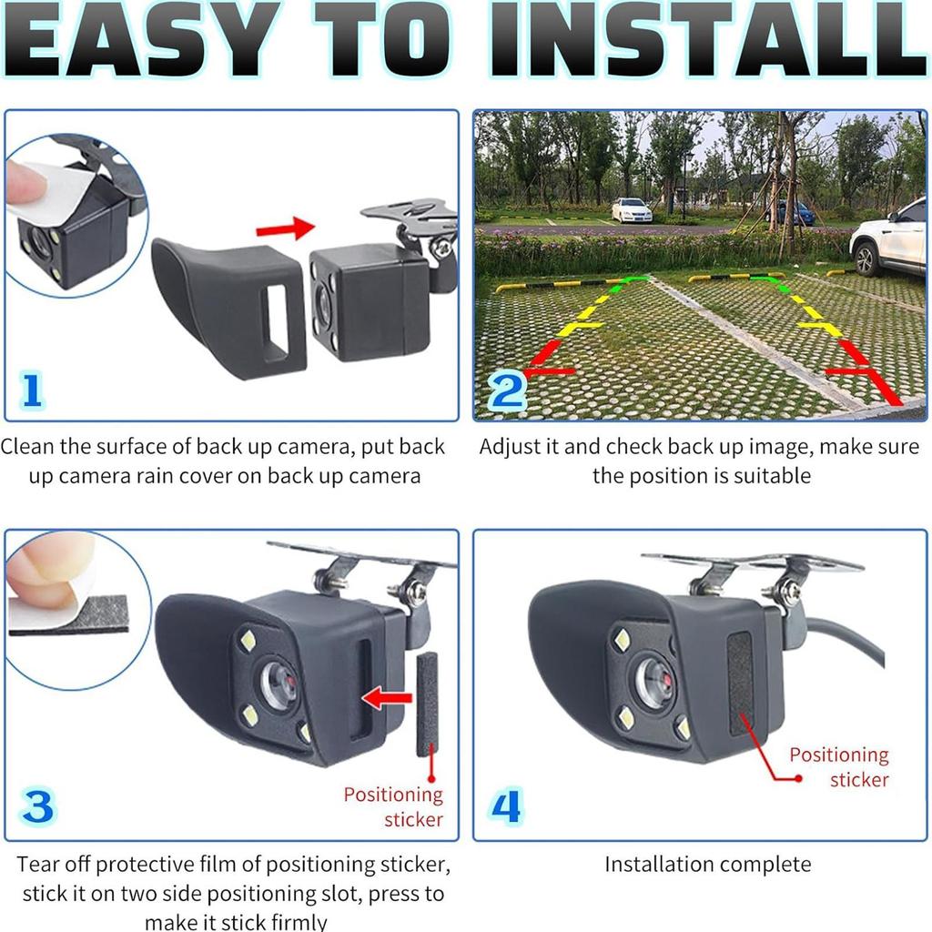 Backup Camera Rain Shield Portable Universal Silicone Guard Car Camera Protective Cover for Driver Truck RV Vehicle Exterior