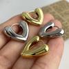 925 Sterling Silver Earrings For Women Trendy Geometric Heart Gold Earring Jewelry Prevent Allergy Party Accessories Gift