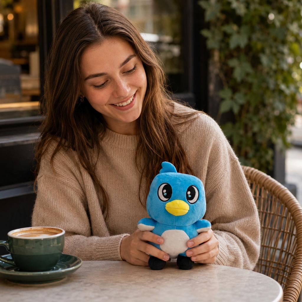 Blue Plush Toy - Soft Stuffed Animal Doll, Tagless Design for Play, for Boys and Girls