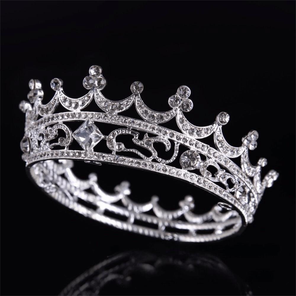 Crystal Baroque Crown Sparky Round Crown for Women High-quality Crystal Bridal Tiara  Prom Night