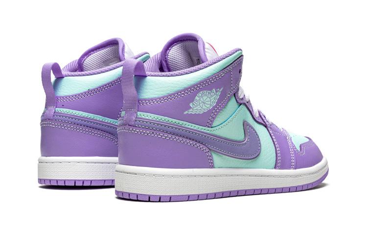 Kids' Sneakers Jordan 1 Mid Purple Aqua (PS) Purple Pulse/Arctic Punch