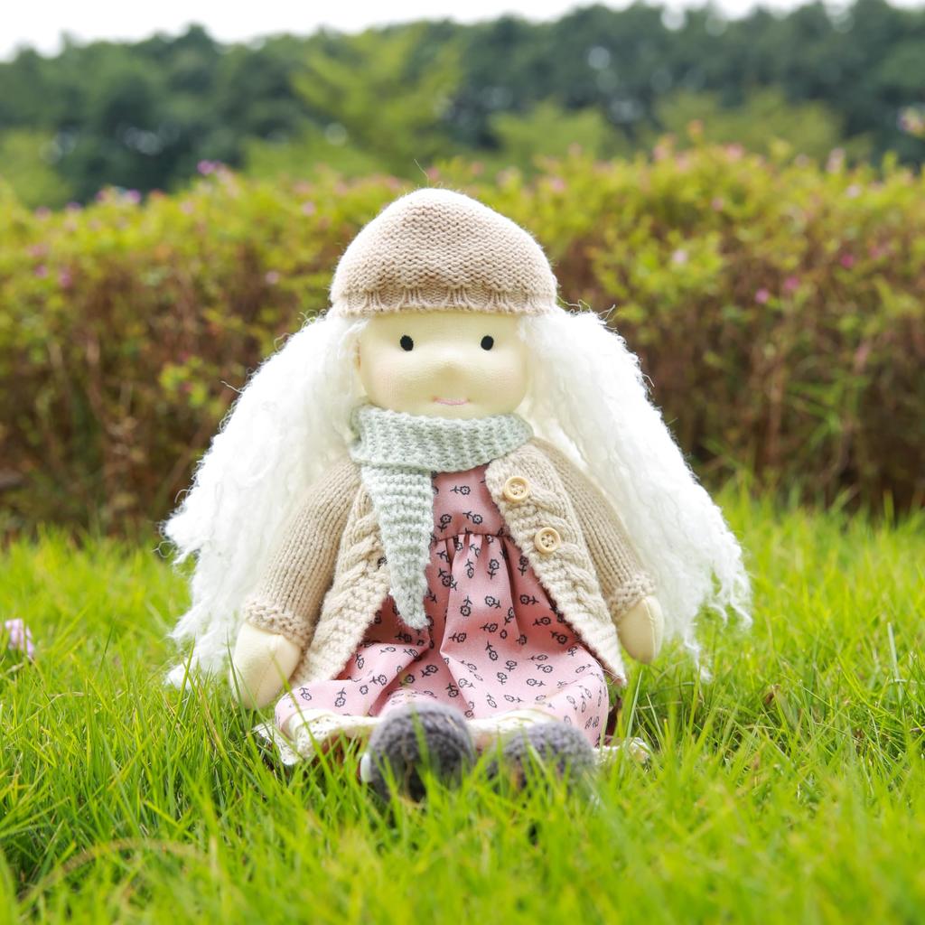 BlissfulPixie Waldorf Doll Cute Plush Toy for Perfect for Kids - Kaida, Handmade, 30cm, Soft, Girls,