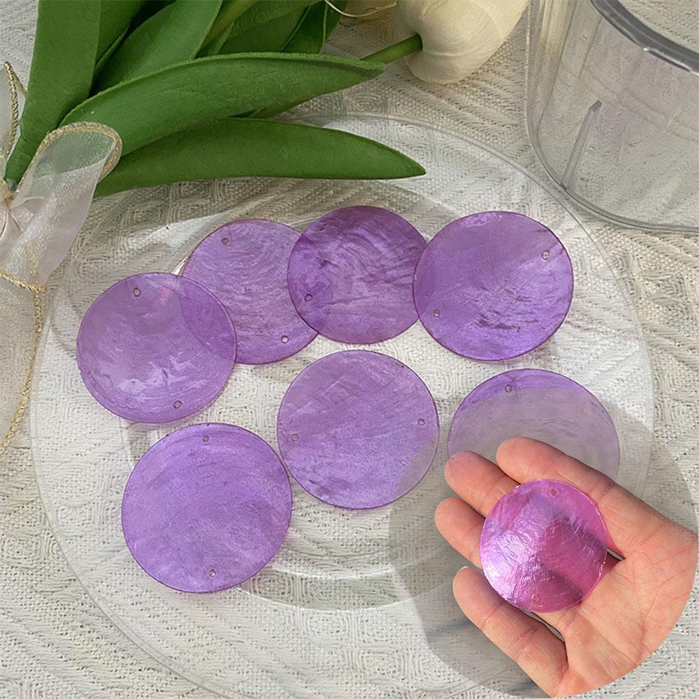 10pcs Round Disc Mirror Shell Beads Pendant Beige Mother of Pearl Charms for Handmade Earring DIY Craft Necklace Jewelry Making