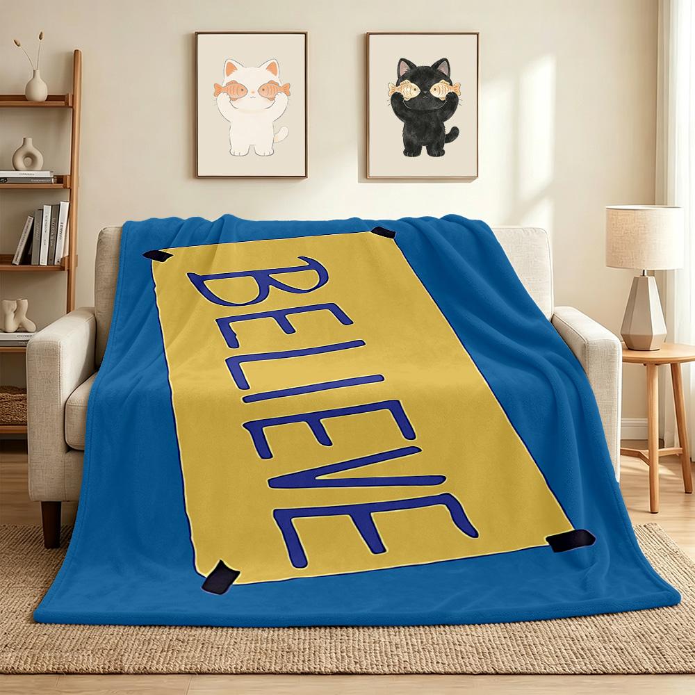 Believe Yourself Flannel Blanket Throw Blanket Soft Warm Sofa Bed Camping home Decor Unique Christmas Gift C926434
