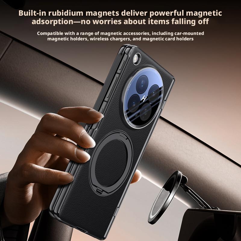 360° Rotating For Magnetic Holder Phone Case with HD/Anti-peep Screen Protector For Oppo Find N6 Hinge Cover