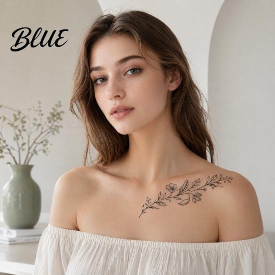 Tatuaggi Temporanei per Gambe 1 Foglio Adesivi per Tatuaggi Impermeabili Fiori Foglie Tatuaggi