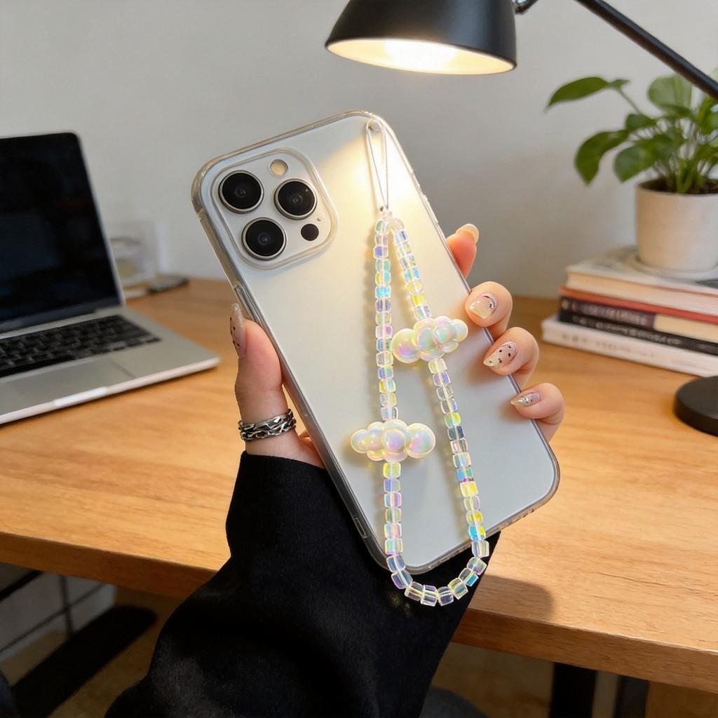 Colorful Cloud Square Phone Lanyard With Handmade Pvc Material For Women And Men