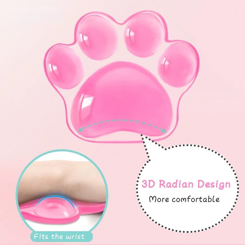 Cute Mouse Cat Office Silicon Pad Paw Wrist Support Pad Comfortable Soft Wrist Rest Hand Pillow Pain Relief Non-Slip Base Home