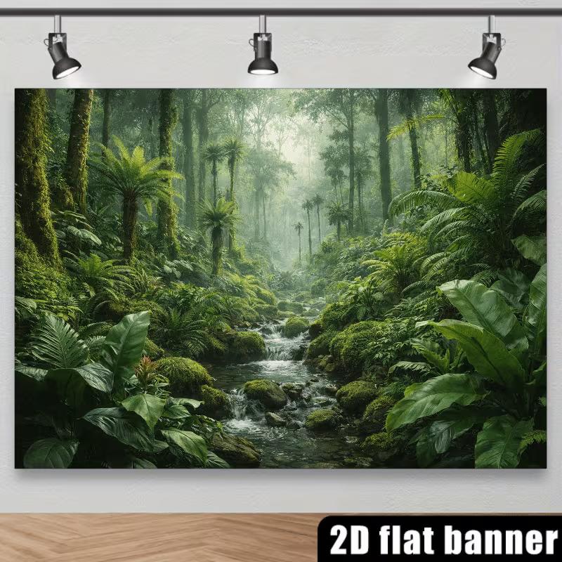 2D Jungle Stream Backdrop for Nature, Tropical and Adventure Themed Photography
