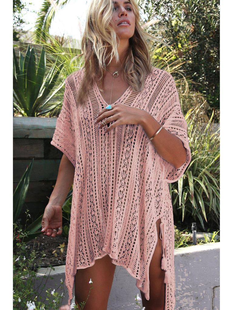 2023 Summer Women's Sun Protection Knit Beach Cover-Up Shirt
