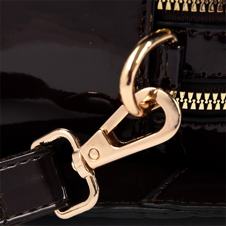 Luxury Patent Leather Handbags for Women Designer Crocodile Pattern Women's Shoulder Crossbody Bag Hobos Ladies Messenger Bags