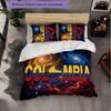 Colombia Football Pattern 3 Pieces Bedding Set Soft Microfiber Duvet Cover with Pillow Cases for Bedroom