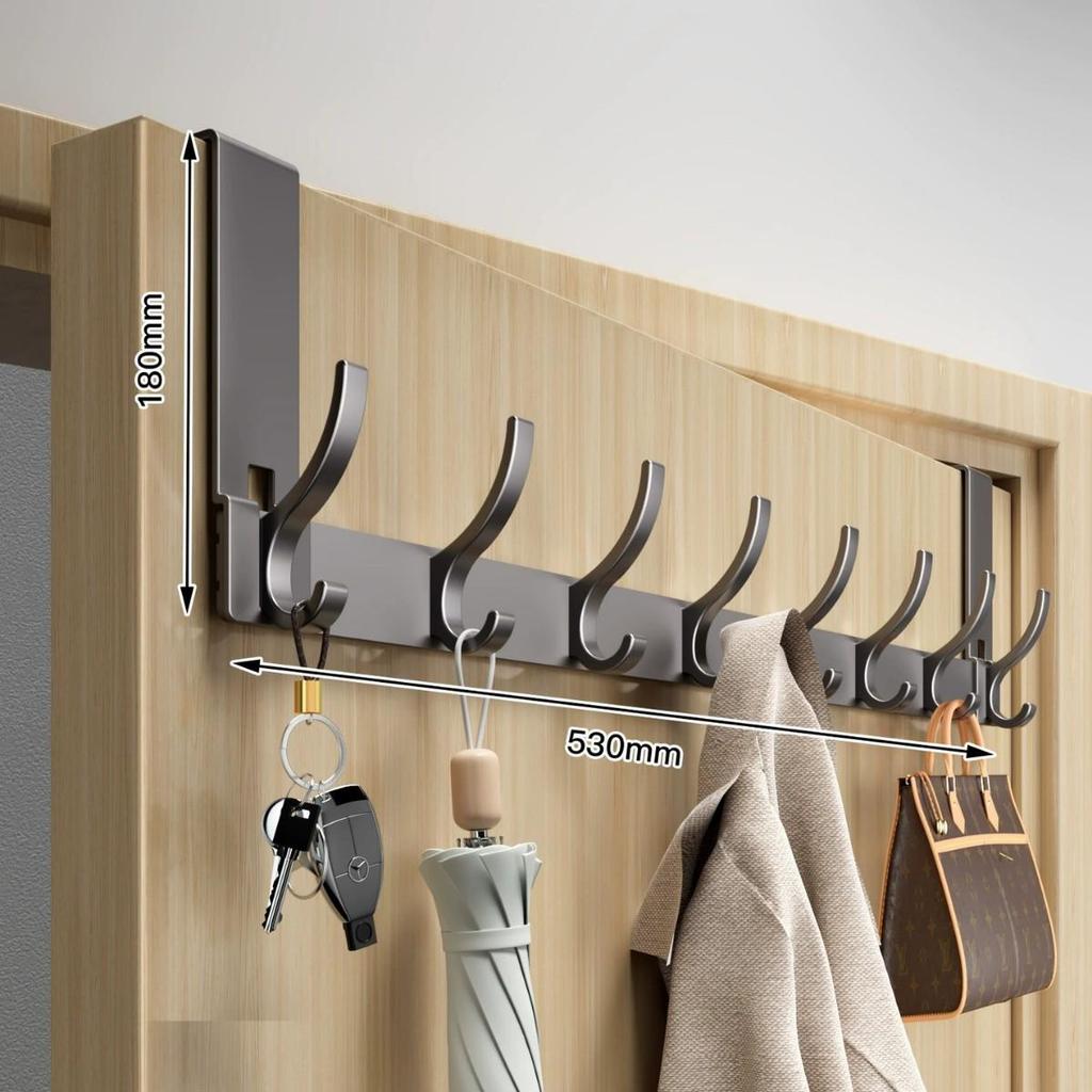 Über-Tür Ohne Bohren Mantel- und Hutablage mit Haken zur Schlafzimmeraufbewahrung