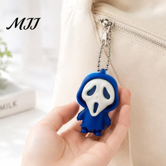 Gothic Skeleton Ornament Mini Screaming Keychain Pendant, 3D Printed Halloween Skull Model Hanging Decor, Backpack Schoolbag Purse Bag Charm