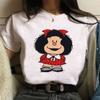 Funny Mafalda Print Women T Shirt Harajuku Ulzzang Kawaii Cartoon Tshirts for Girl Korean Style Casual Tee Top Female  Clothing