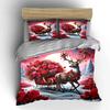 "Christmas Reindeer Sleigh Decor Set" Soft Skin-Friendly Bedding Set Includes 1 Duvet Cover And 2 Pillowcase Gift