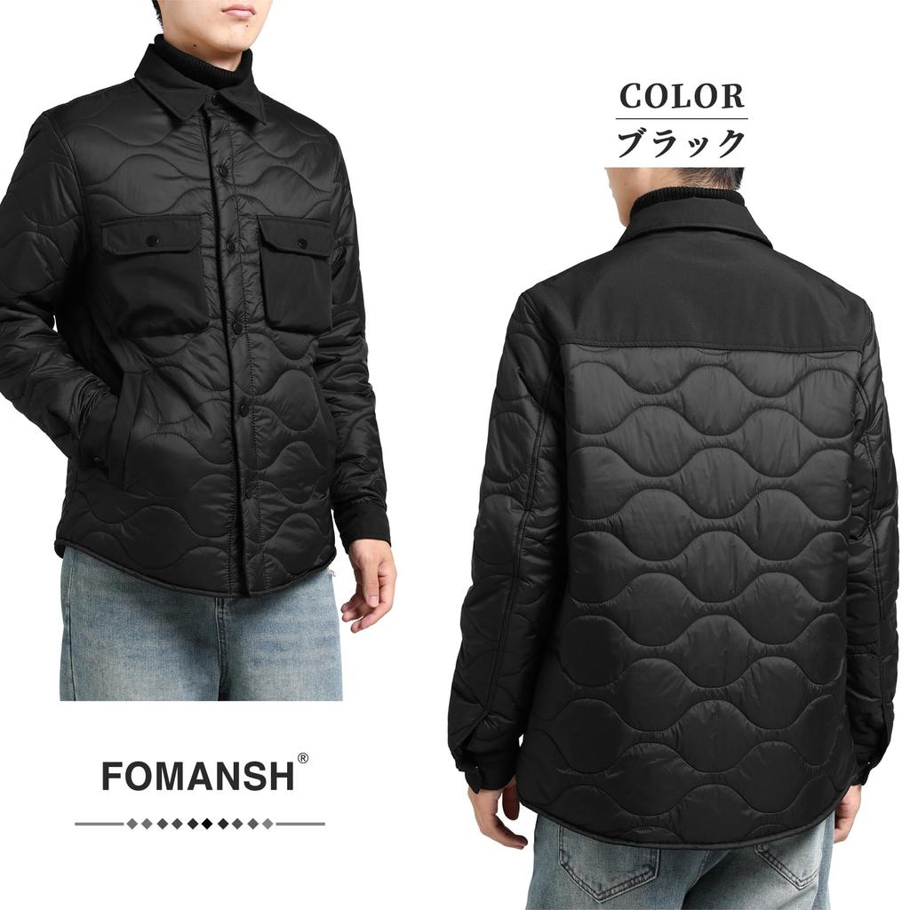 FOMANSH Daunen Stehkragen Mehrere Slim Fit Herrenjacke, Gepolstert, Kragen, Kapuzenlos, Taschen, Warm,