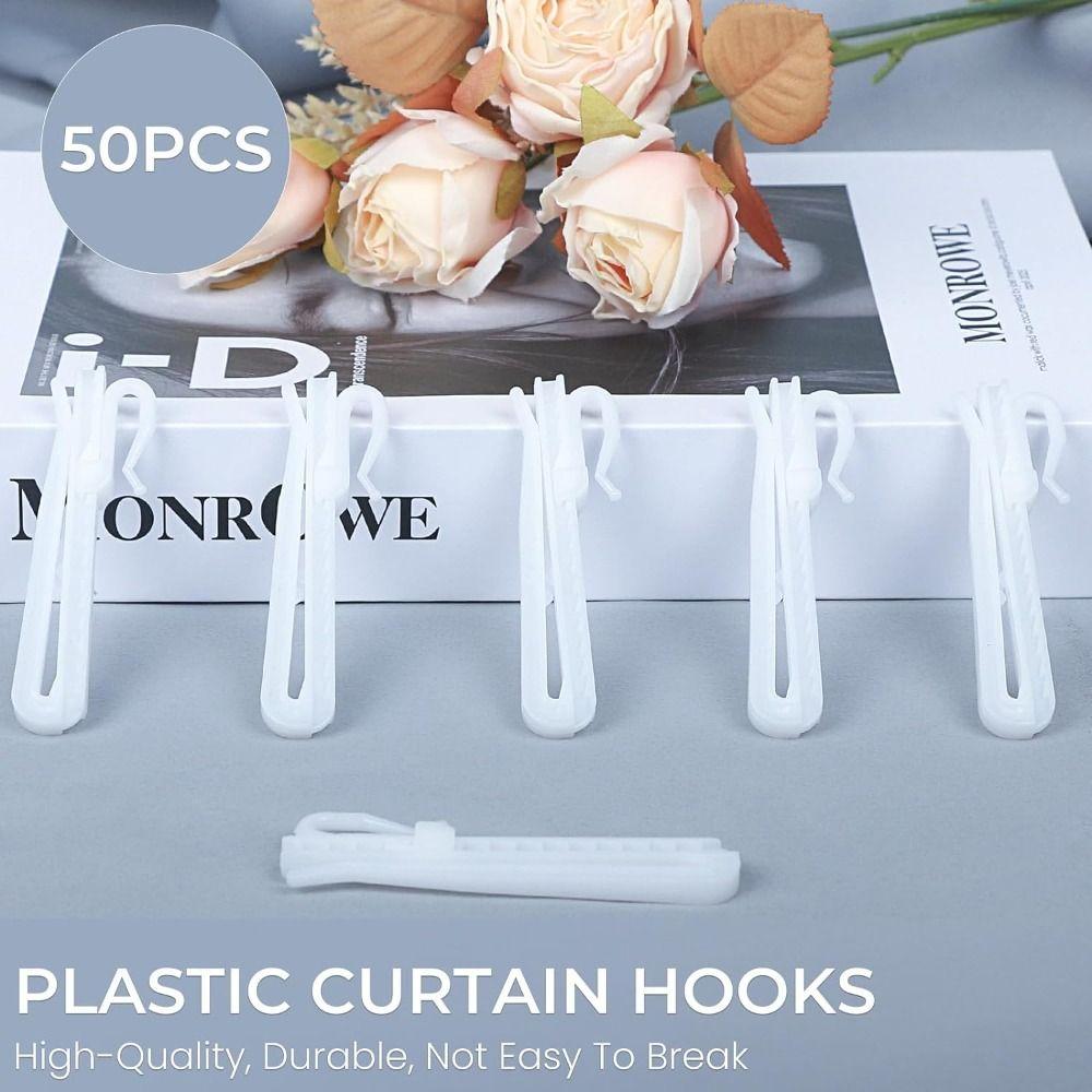 Plastic Plastic Curtain Hooks 85mm Pinch Pleated Curtain Drapery Pin Hook  For Window Curtain