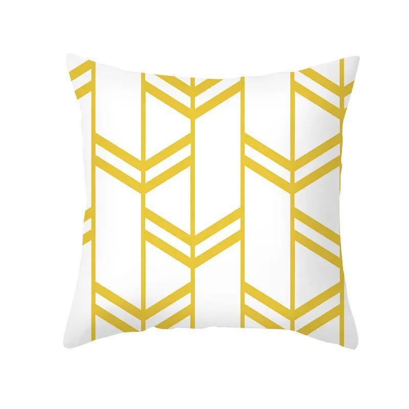 Yellow Geometric Simple Pattern Decorative Pillowcase Cushion Pillowcase Bedding Decoration