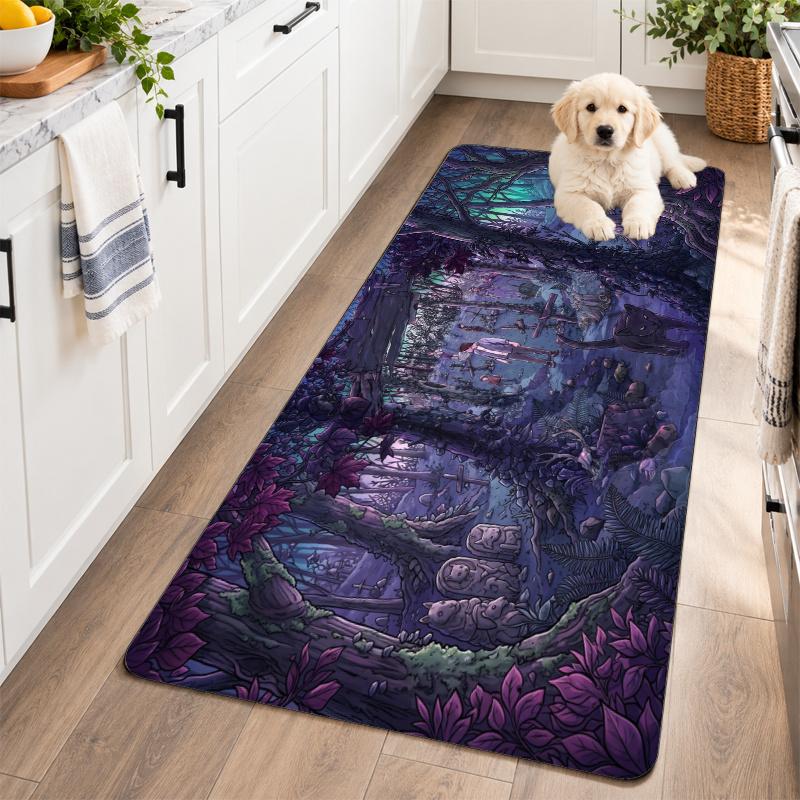 Flannel Kitchen Mat Pet Sematary Soft Area Rug Non Slip Floor Carpet Home Decoration