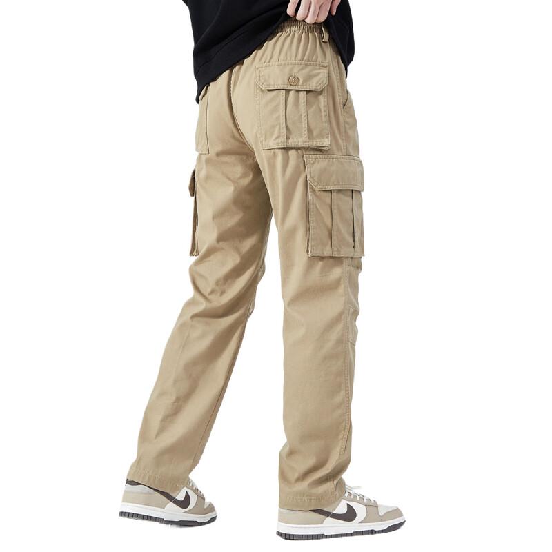 OVERPROTECTIONit Men's Embroidered Loose Straight-Leg Cotton Cargo Pants