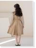 Houndstooth Girls' Faux Two-Piece Dress - 2025 Autumn College Style for Kids