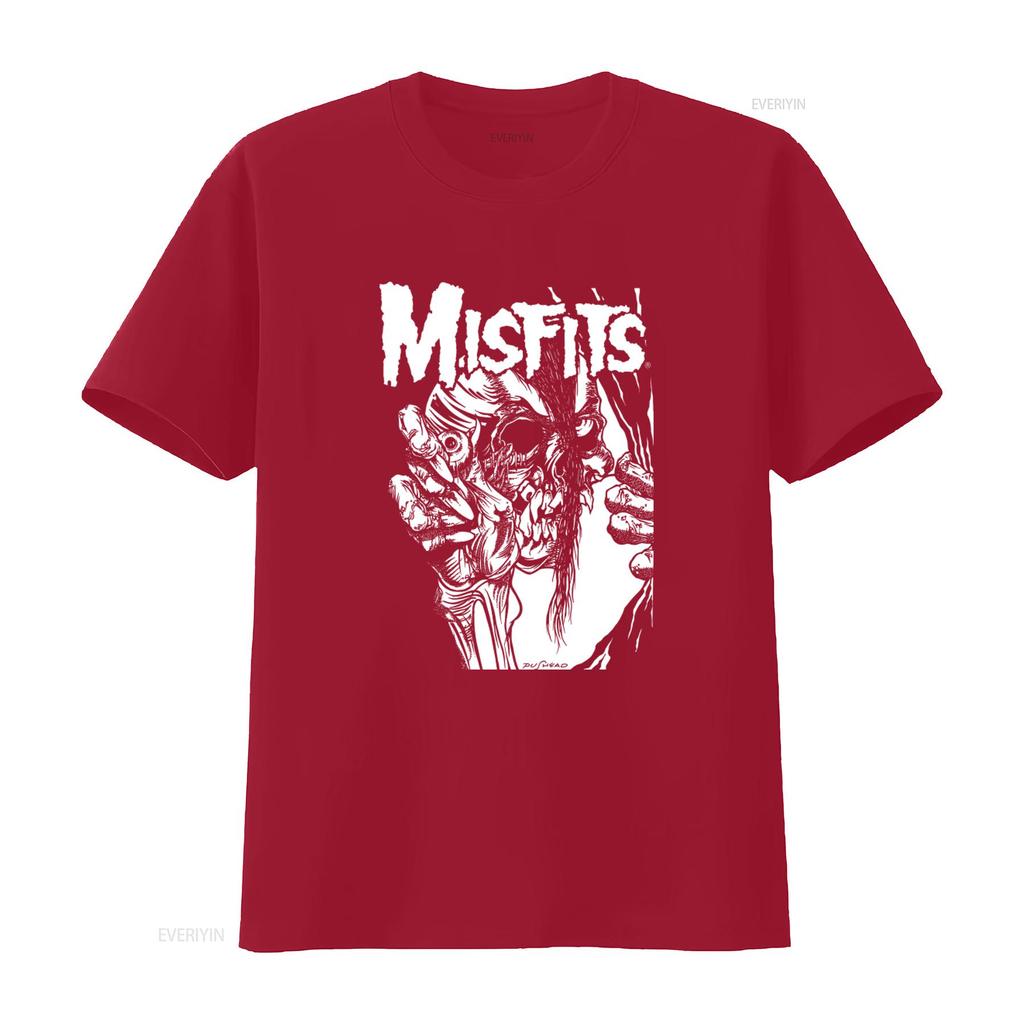 Misfits Pushead Eyeball Black and White T Shirt Mens Licensed Rock N Roll Music Retro Design vintage Washed Comfortable Stylish