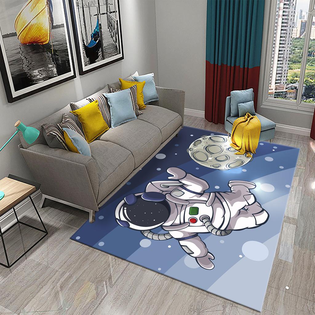 3D Cartoon Cute Astronaut Carpets for Living Room Kitchen Bedroom Bathroom Entrance Non-slip Area Rug Kawaii Kids Decor Carpet