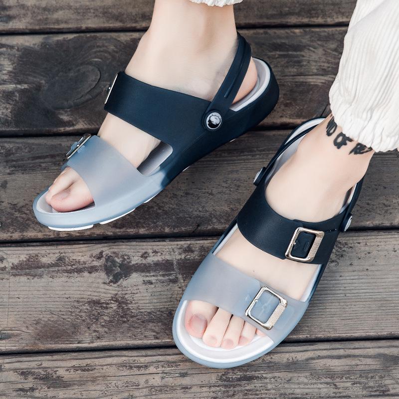 

Men s 2024 Summer Thick-Soled Closed-Toe Outdoor Beach Sandals 43 темно-синий
